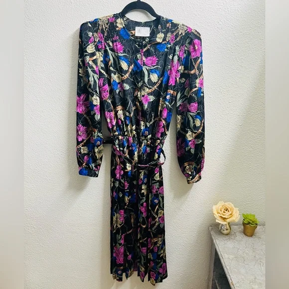 🌸 Vintage Floral Midi Dress – ORITE – Size 15/16 (Fits M–L) 🌸 - Picture 4 of 9